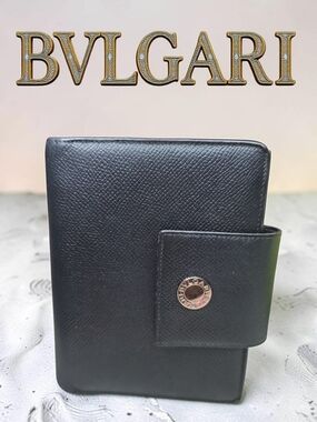 Bvlgari Vintage Small Black Leather 6-Ring Agenda Planner